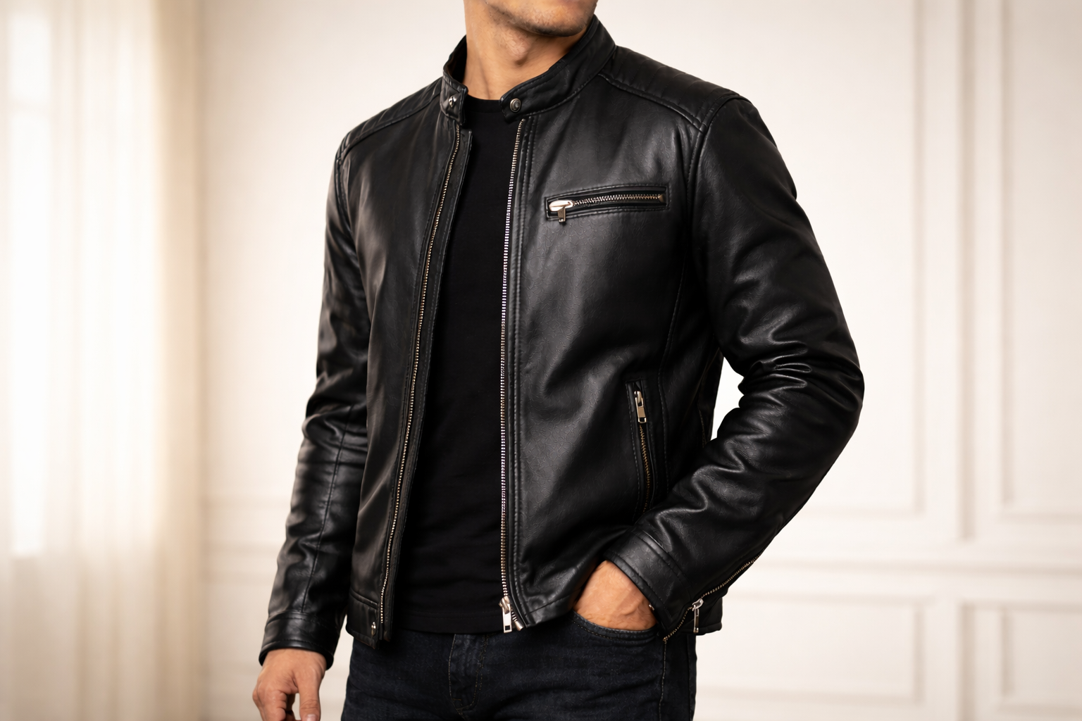 جاكيت جلد فخم - صورة 3