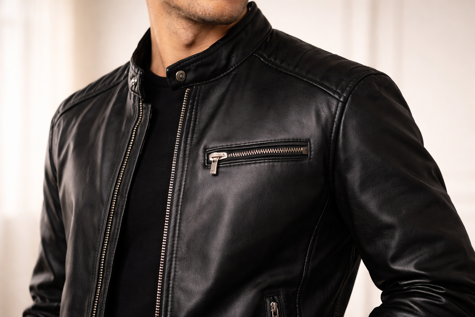 جاكيت جلد فخم